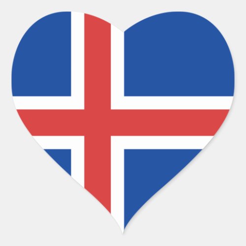 Iceland Flag Heart Sticker