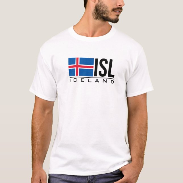 ICELAND FLAG ICELANDIC COUNTRY CODE ISL SPORTS GAM T-Shirt (Front)