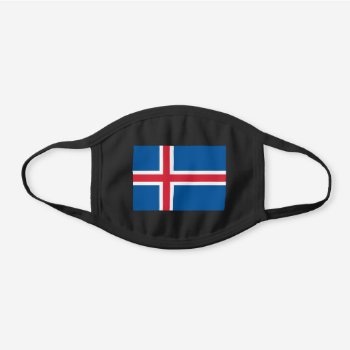 Iceland Flag Icelandic Patriotic Black Cotton Face Mask by YLGraphics at Zazzle