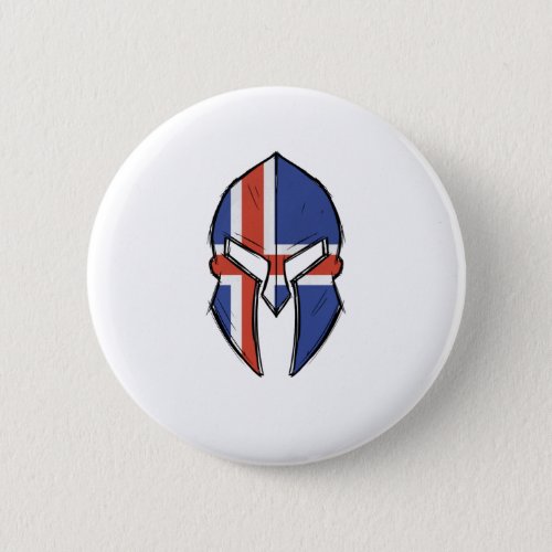 iceland flag in Spartan warrior Helmet Button