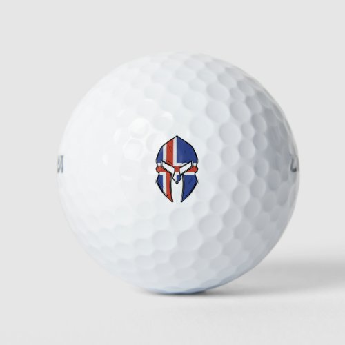 iceland flag in Spartan warrior Helmet Golf Balls
