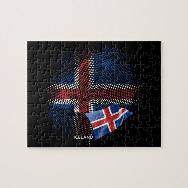 Iceland flag jigsaw puzzle (Horizontal)