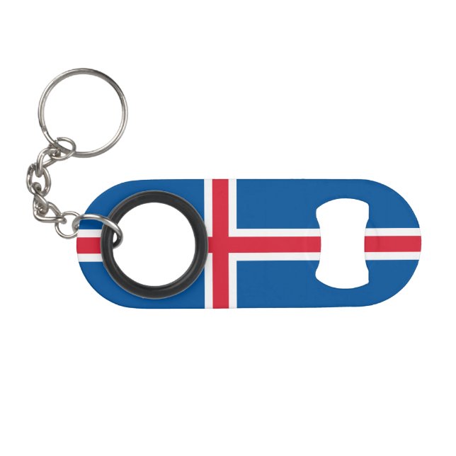 Iceland Flag Keychain Bottle Opener (Front (Horizontal))