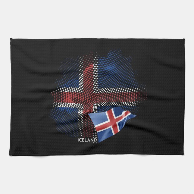 Iceland flag kitchen towel (Horizontal)