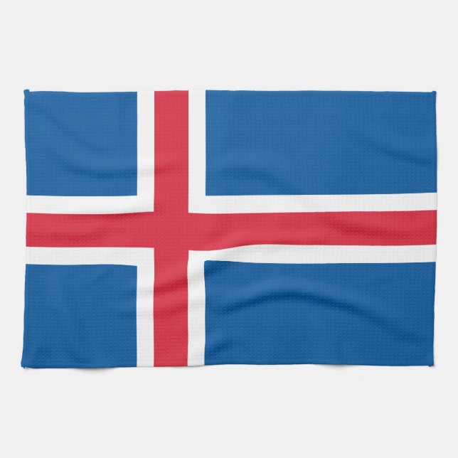 Iceland Flag Kitchen Towel (Horizontal)