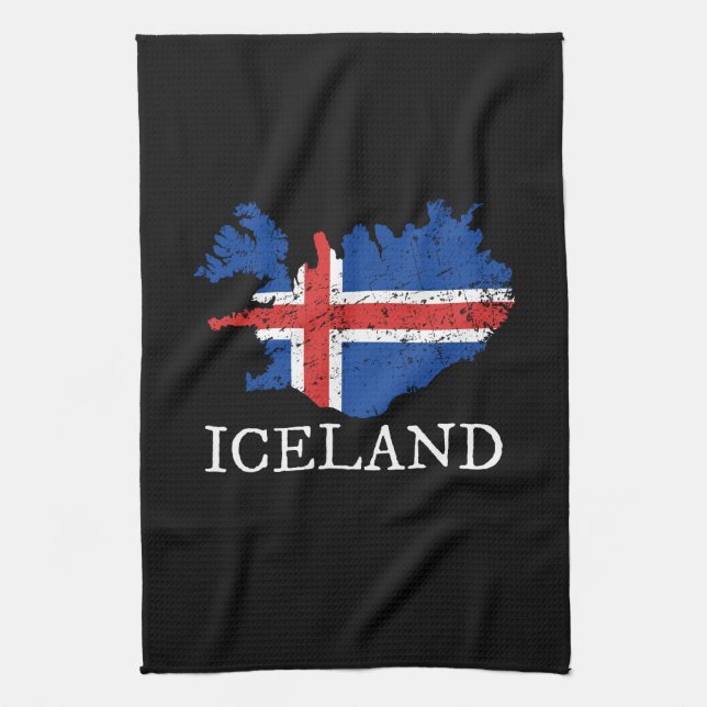 Iceland Flag Kitchen Towel (Vertical)