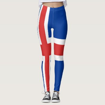 Iceland Flag Lagging All Over Design Leggings by aircrewprint at Zazzle