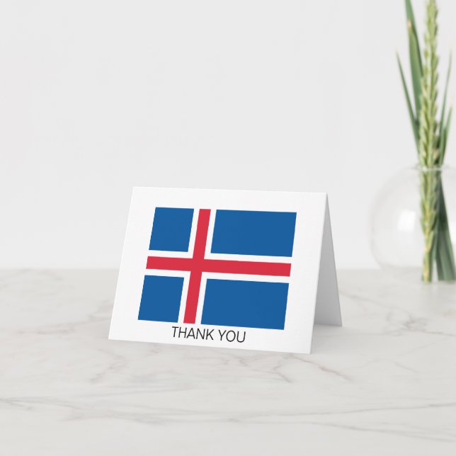 Iceland Flag Letterpress Thank You Card (Front)