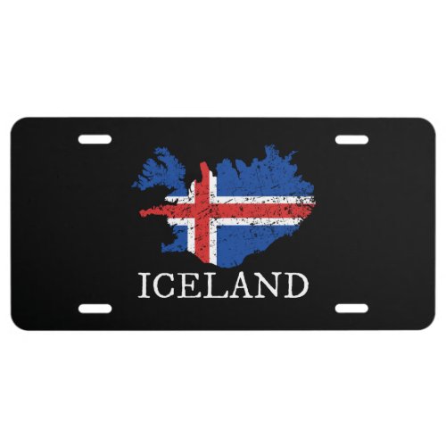 Iceland Flag License Plate