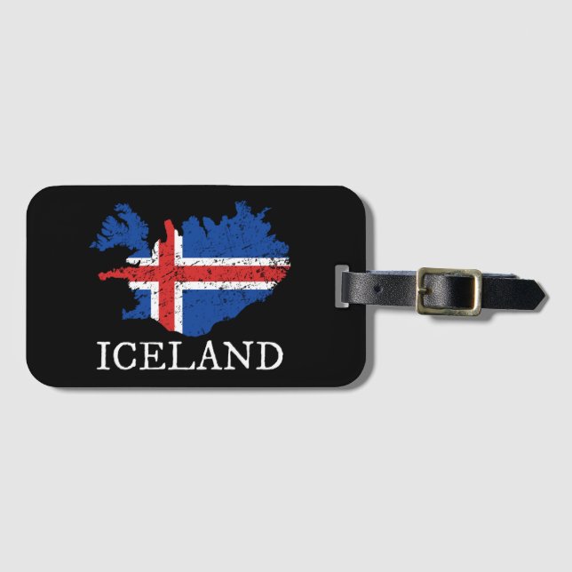 Iceland Flag Luggage Tag (Front Horizontal)