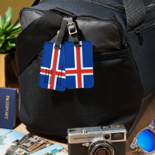 Iceland flag luggage tag