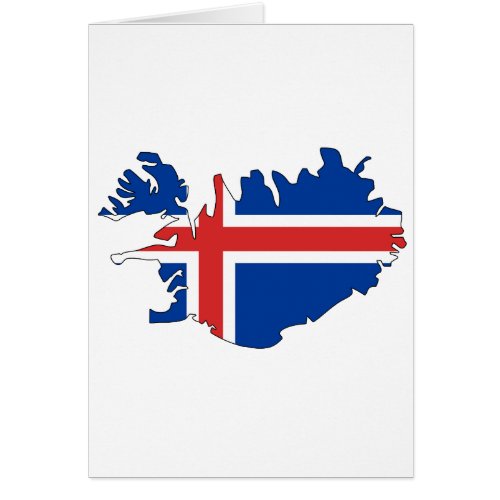 Iceland flag map