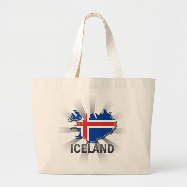 Iceland Flag Map 2.0 Large Tote Bag (Front)