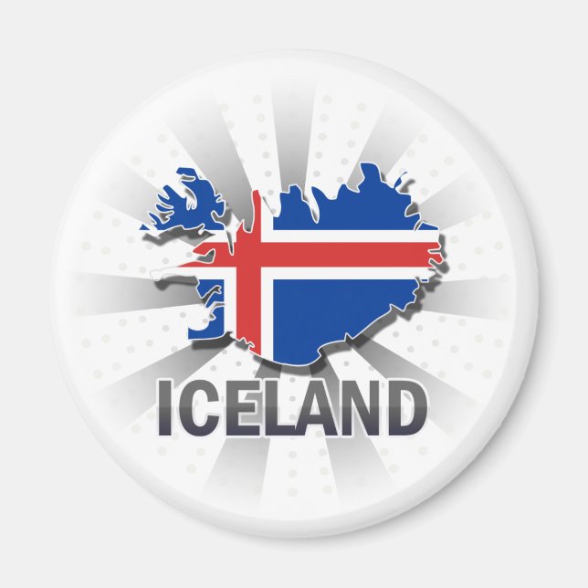 Iceland Flag Map 2.0 Magnet (Front)