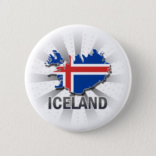 Iceland Flag Map 20 Pinback Button