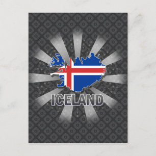 Iceland Flag Map 2.0 Postcard
