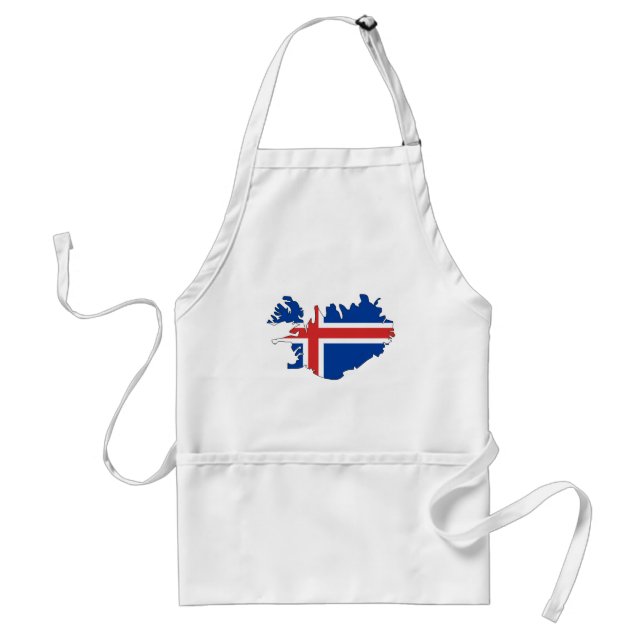 Iceland flag map adult apron (Front)