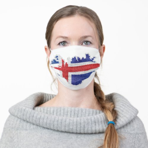 Iceland Flag Map Adult Cloth Face Mask