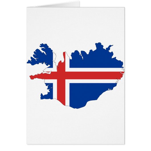 Iceland Flag Map Cards (Front)