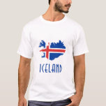 Iceland - Flag/map/colors T-shirt at Zazzle