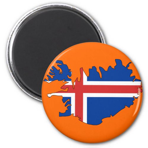 Iceland flag map magnet