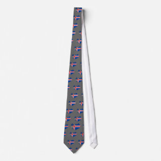 Iceland flag map neck tie