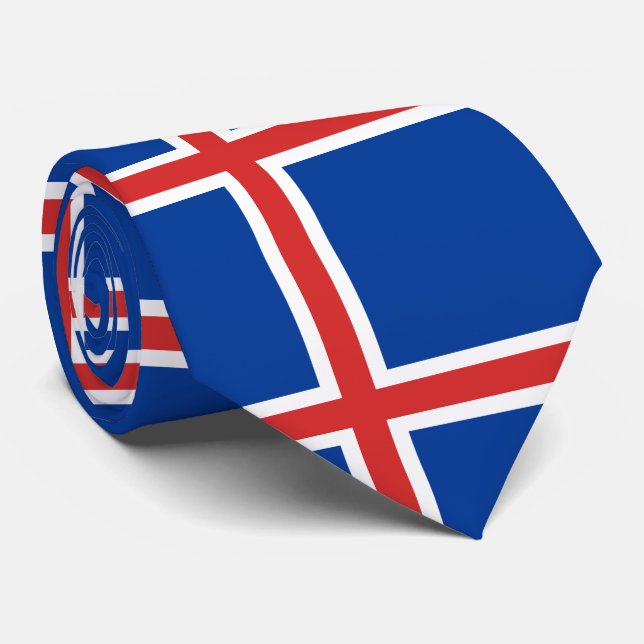 Iceland flag neck tie (Rolled)