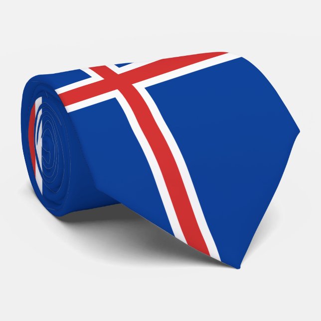 Iceland Flag Neck Tie (Rolled)