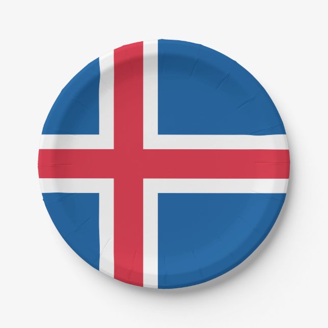 Iceland Flag Paper Plates (Front)