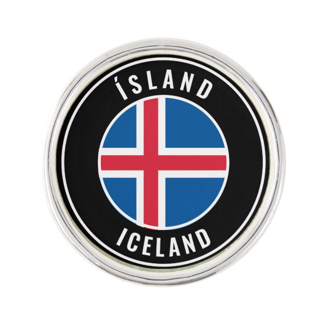 Iceland Flag Patriotic Lapel Pin (Front)