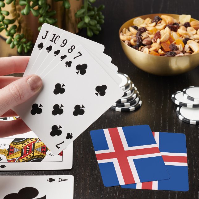 Iceland flag poker cards (In Situ)