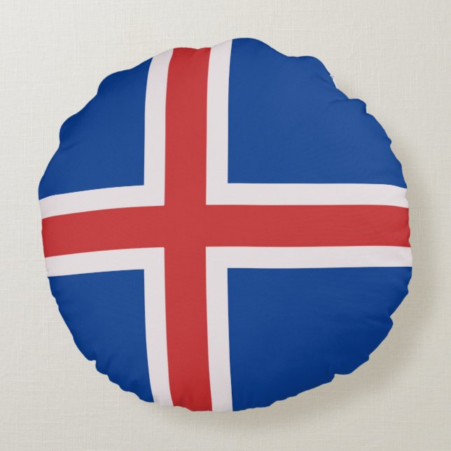 Iceland flag round pillow (Back)