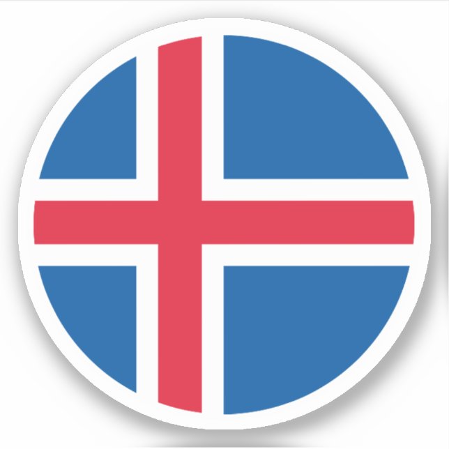 Iceland Flag Round Sticker (Front)