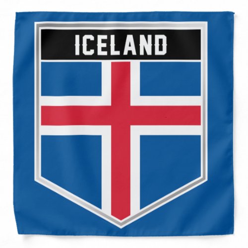 Iceland Flag Shield Bandana