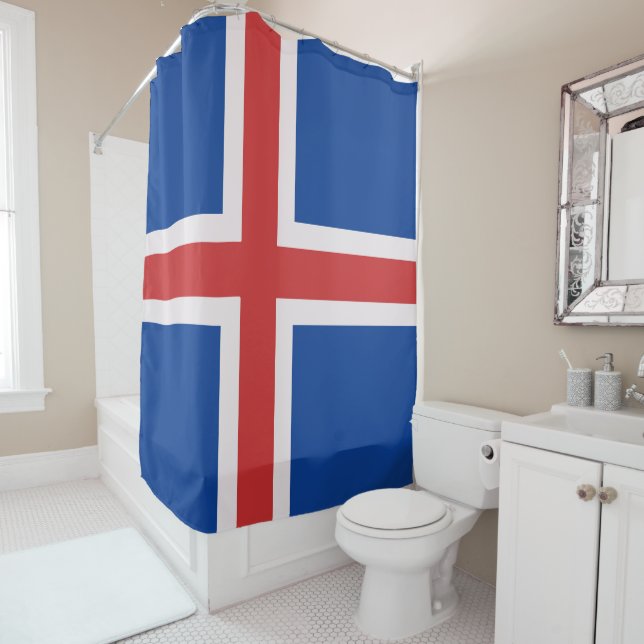 Iceland flag shower curtain (In Situ)
