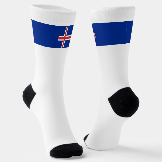 Iceland flag socks (Angled)