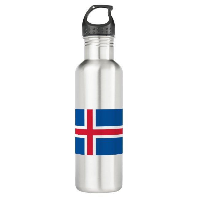 Iceland Flag Stainless Steel Water Bottle (Front)