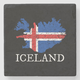 Iceland Flag Stone Coaster