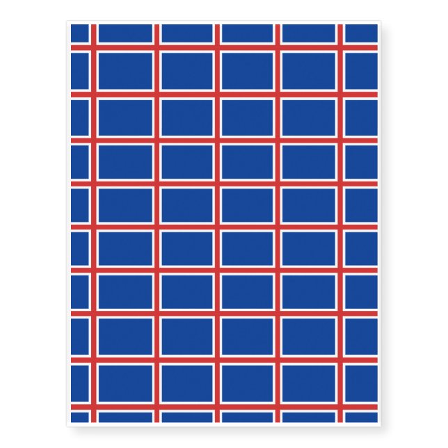 Iceland Flag Temporary Tattoos (Front)
