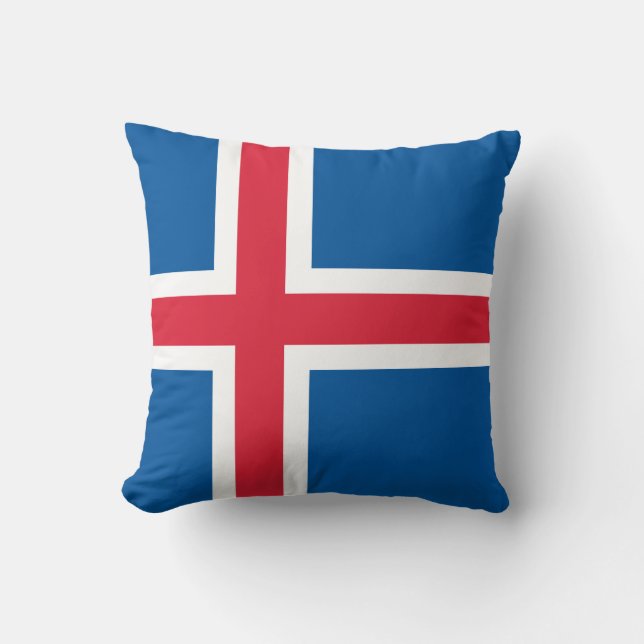 Iceland Flag Throw Pillow (Front)