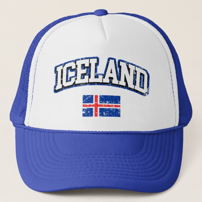 Iceland  Flag Trucker Hat (Front)