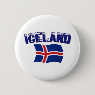 Iceland Flag (w/inscription) Button