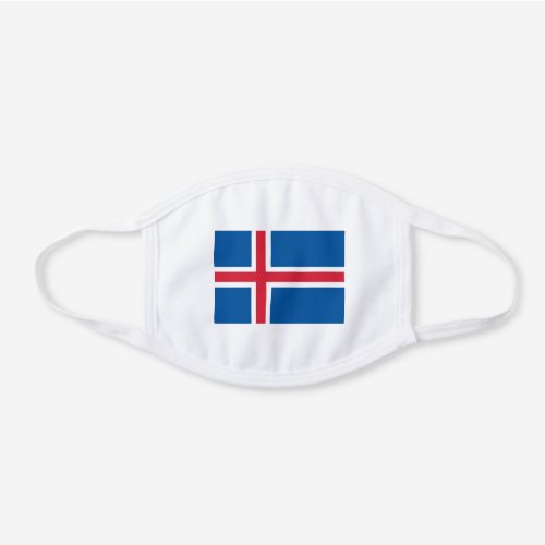 Iceland Flag White Cotton Face Mask