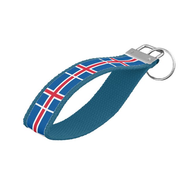 Iceland Flag Wrist Keychain (Angled Up)