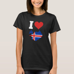 Iceland flags for Iceland I Love Iceland T-Shirt