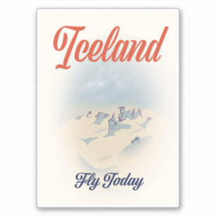 Iceland "Fly Today" vintage travel poster Sticker