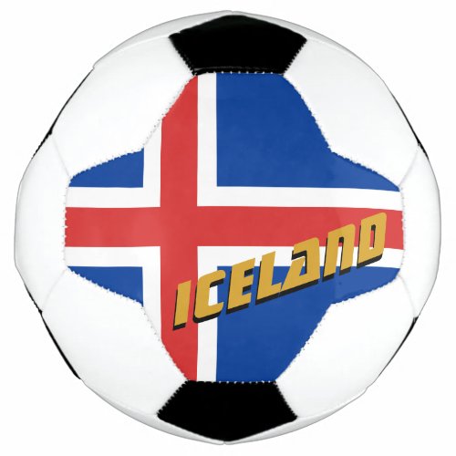 Iceland Football  Icelandic Flag  Sports Soccer Ball