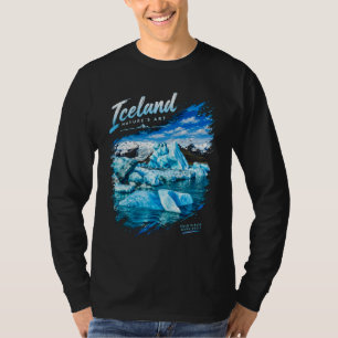 Iceland Glacier T-Shirt–Blue Icebergs and Mountain T-Shirt
