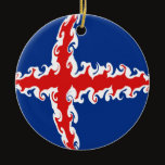 Iceland Gnarly Flag Ceramic Ornament