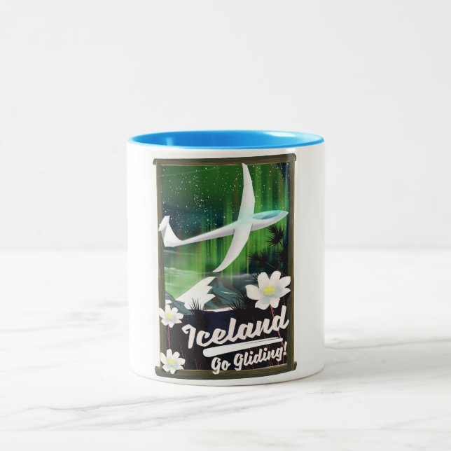 Iceland - go Gliding! Two-Tone Coffee Mug (Center)